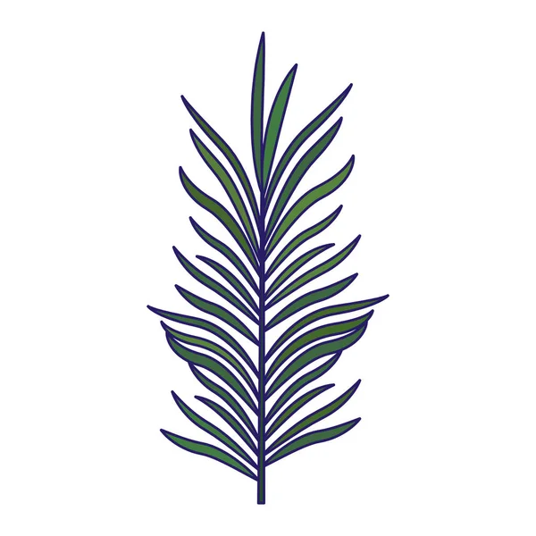 Tropisches Blatt-Symbol, flaches Design — Stockvektor