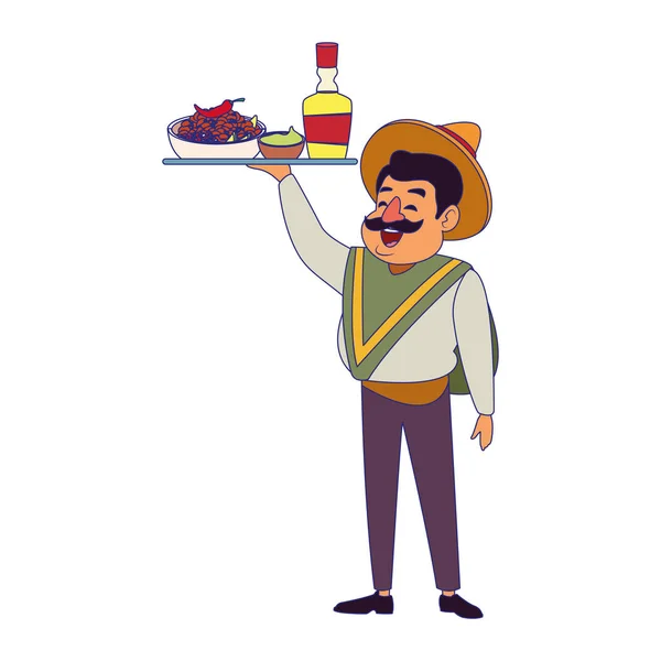 Diseño aislado del vector del hombre mexicano — Vector de stock