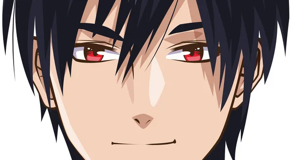 Face young man anime style character — 스톡 벡터