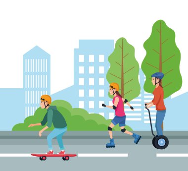 Araç vektör tasarımlı insanlar