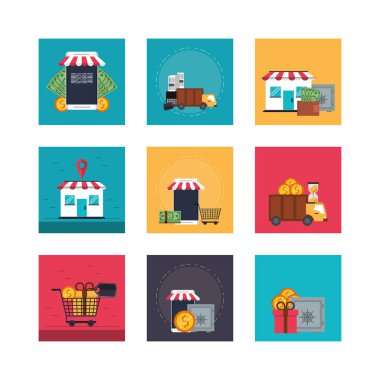 Elektronik ticaret simgeleri demeti