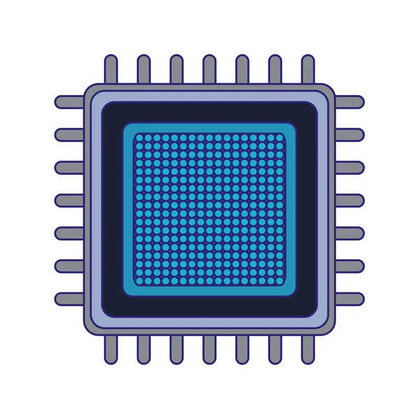 Elektronisk chip ikon, platt design — Stock vektor