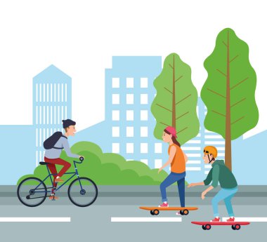 Araç vektör tasarımlı insanlar