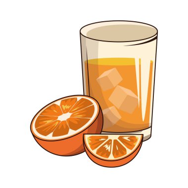 meyve suyu bardağı ikonlu portakal