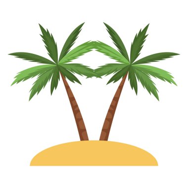 Plaj palmiyeleri simgesi, düz tasarım