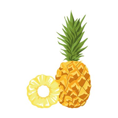 ananas meyve simgesi, renkli tasarım