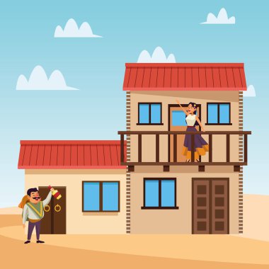 Meksikalı erkek ve kadın vektör tasarımı