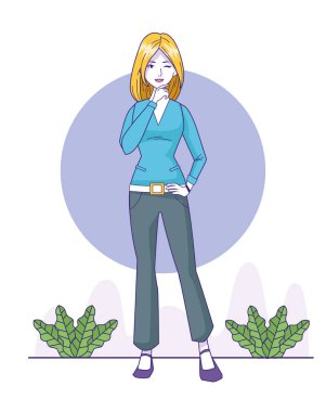 Zarif genç bayan sevimli karakter.