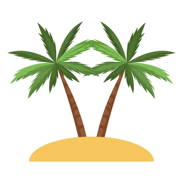 Ícone de palmas de praia, design plano — Vetor de Stock