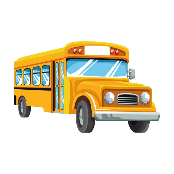 Icône de bus scolaire, design coloré — Image vectorielle