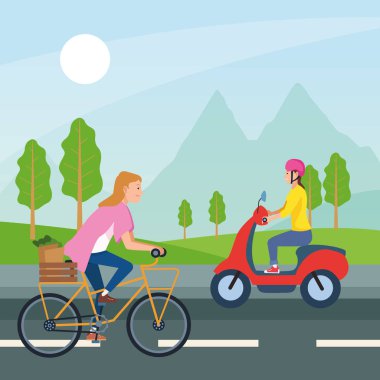 Araç vektör tasarımlı insanlar