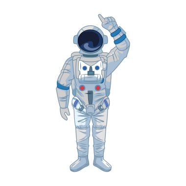 karikatür astronotu renkli tasarım ikonu