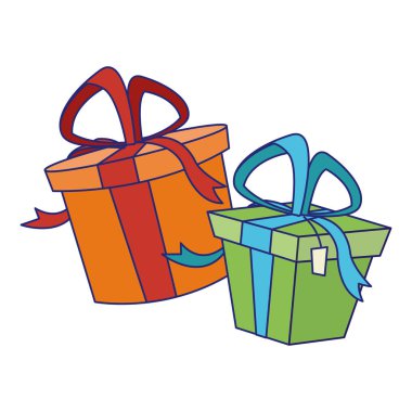 renkli hediye kutuları simgesi, düz tasarım