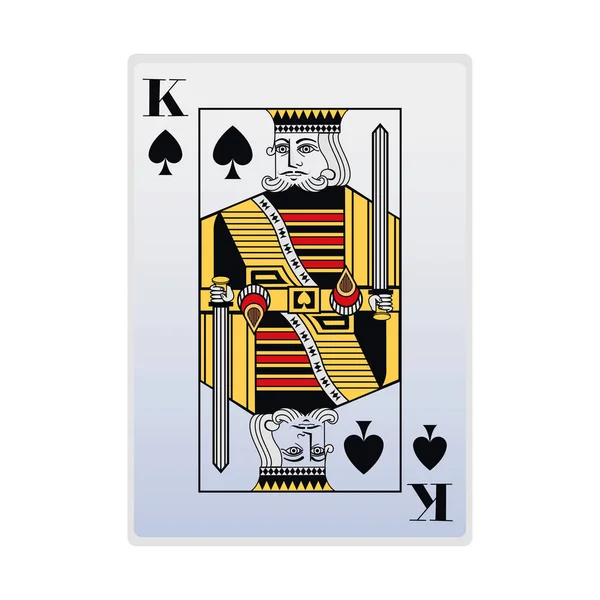 Maça kralı kart simgesi, renkli tasarım — Stok Vektör
