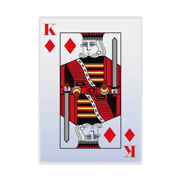 Karo kralı kart simgesi, düz tasarım — Stok Vektör