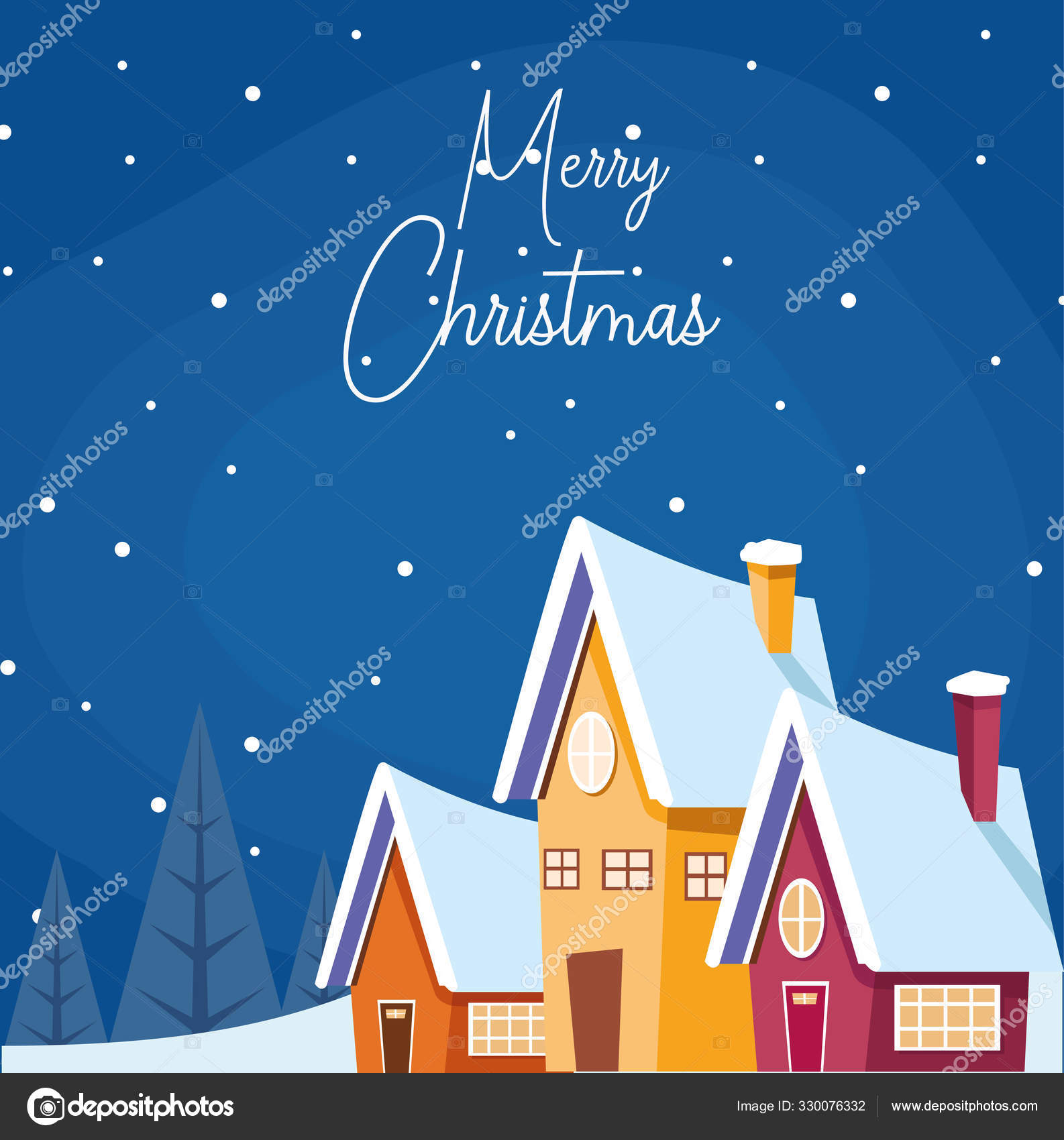 雪の背景の上に家を持つメリークリスマスデザイン ストックベクター C Jemastock 雪の背景の上に家を持つメリークリスマスデザイン ストックベクター C Jemastock