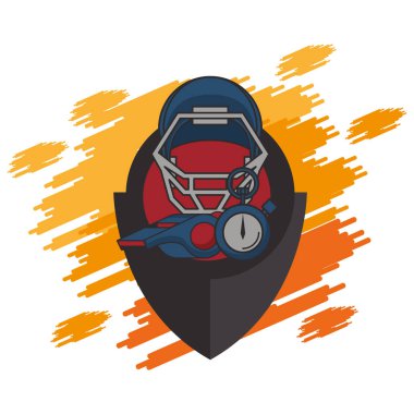 Amerikan futbolu kaskı ve kronometre