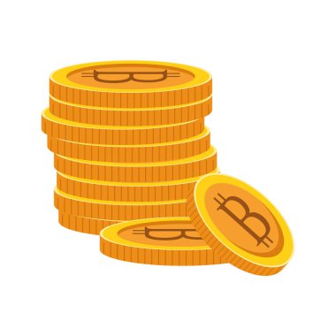 İzole edilmiş bitcoins simge vektör tasarımı