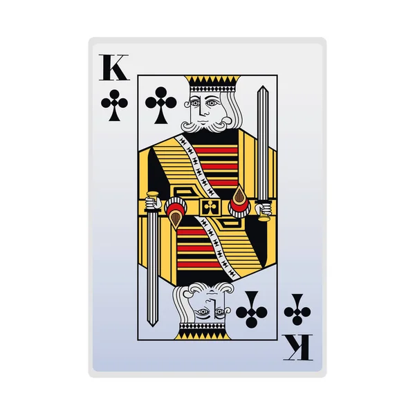 Kulüp kartı simgesi kralı, düz tasarım — Stok Vektör