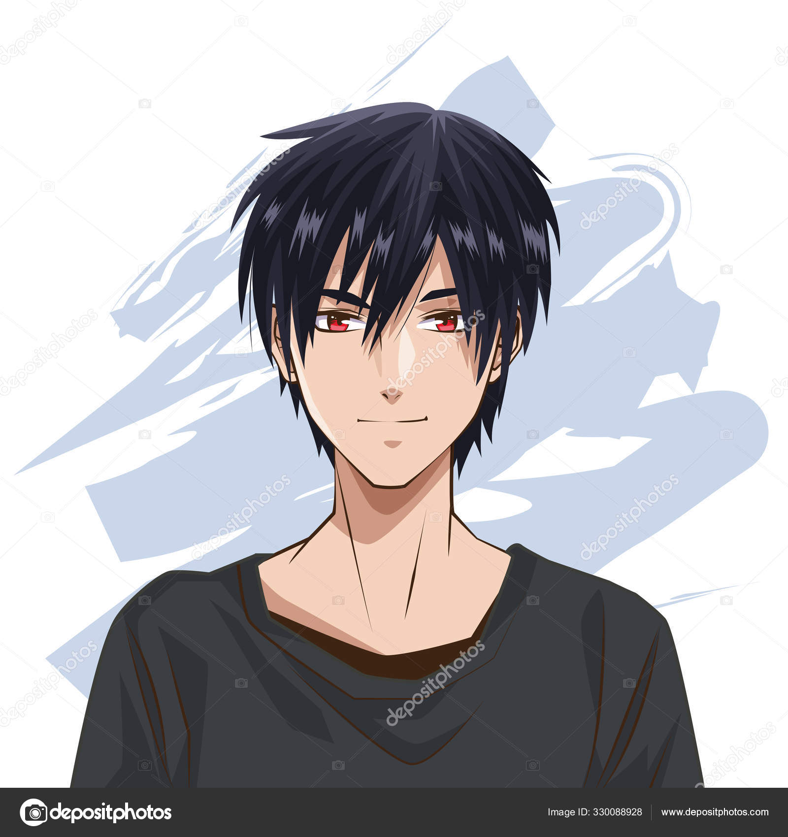 Anime Young Male Isolated Icon Stock Vector by ©djv 605615544