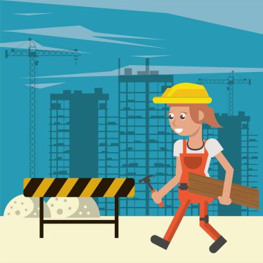 İnşaat alanında çalışan kadın müteahhit.