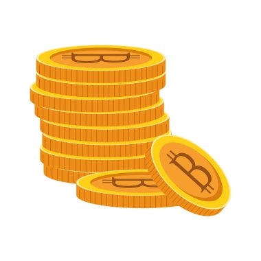 İzole edilmiş bitcoins simge vektör tasarımı