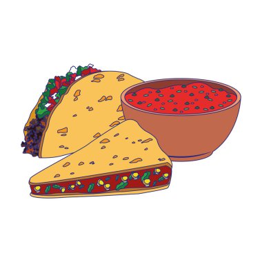 İzole edilmiş Meksika gıda vektör tasarımı