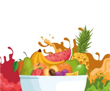 Bir kase tropikal meyve suyu.