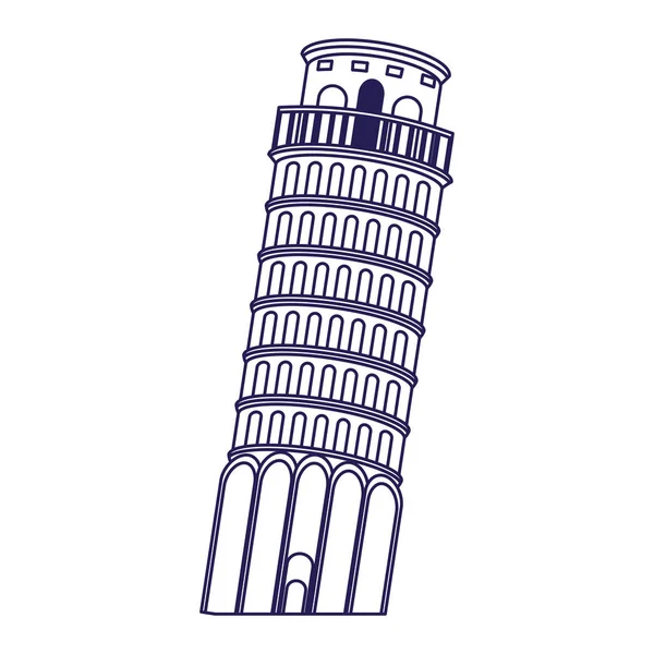 Pisa Turm Ikone, flaches Design — Stockvektor