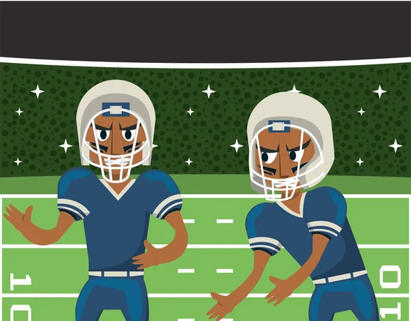 American football players playing characters — 스톡 벡터