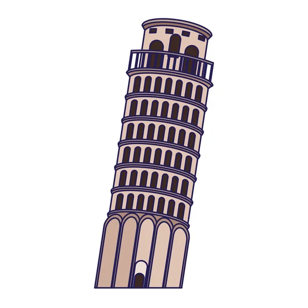 Pisa Turm Ikone, flaches Design — Stockvektor