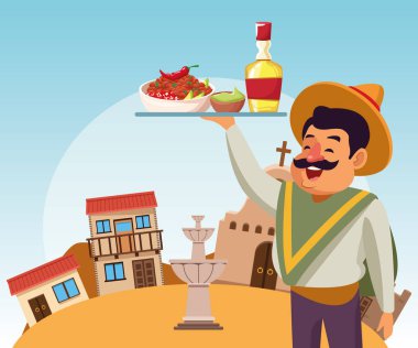 Meksika karikatür adam vektör tasarımı