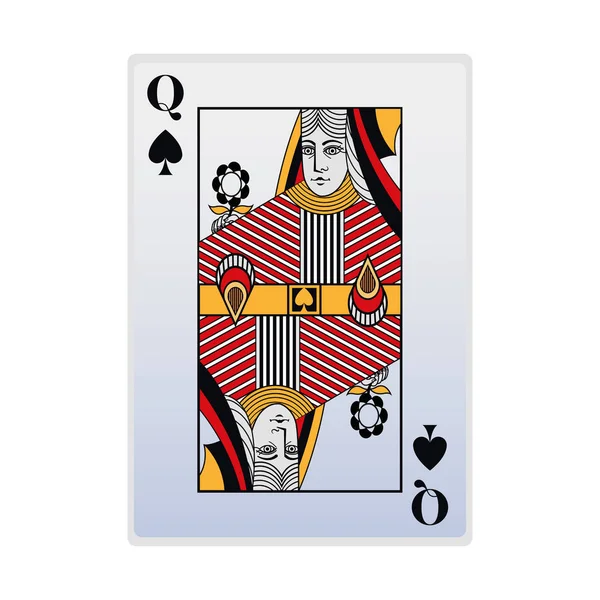 Queen of spades card icon, colorful design — Stock Vector