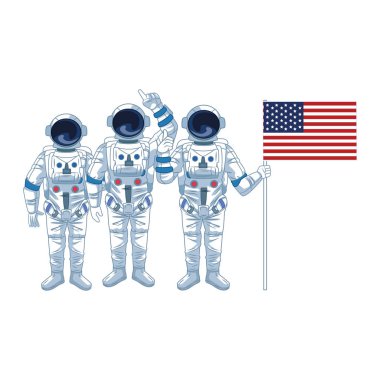bizimle birlikte bir grup astronot bayrak simgesi, renkli tasarım