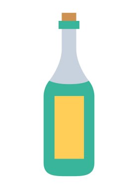 Şampanya şişesi izole edilmiş ikon iç