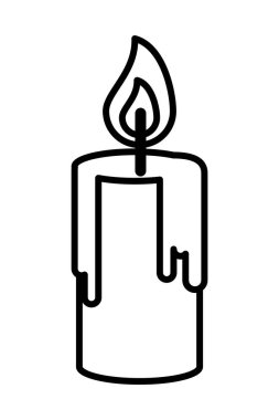 parafin mum ateşi izole edilmiş simge