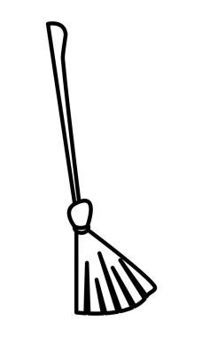 Cadılar Bayramı cadı süpürgesi izole edilmiş simgesi