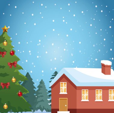 Noel ağacı ve ev tasarımı