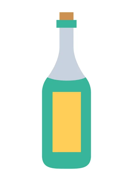 Champán botella bebida aislado icono — Vector de stock