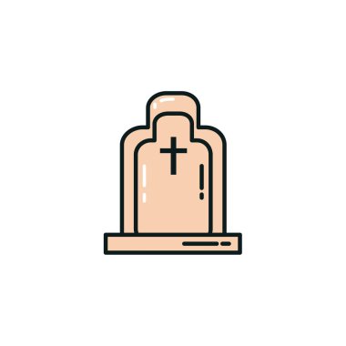 Cadılar Bayramı mezarlığı düz ikonu