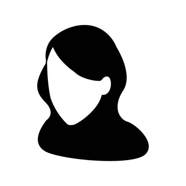 Avatar kadın baş simgesi, düz tasarım