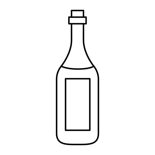 Champagne fles drinken geïsoleerde pictogram — Stockvector