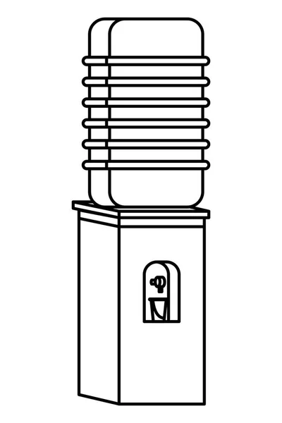 Карикатура офисного распределителя воды в черно-белом цвете — стоковый вектор