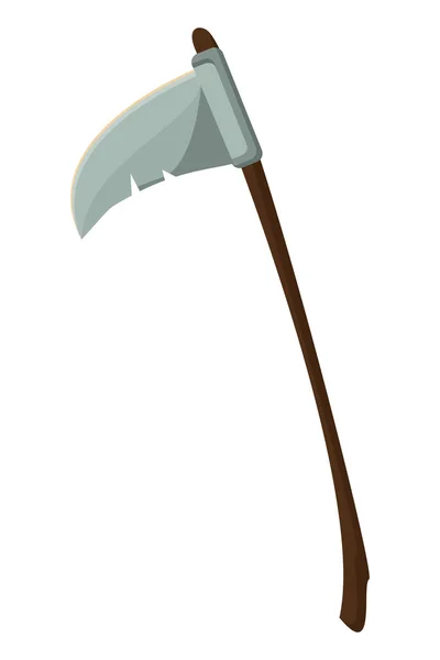 Halloween death scythe weapon icon — Stock Vector