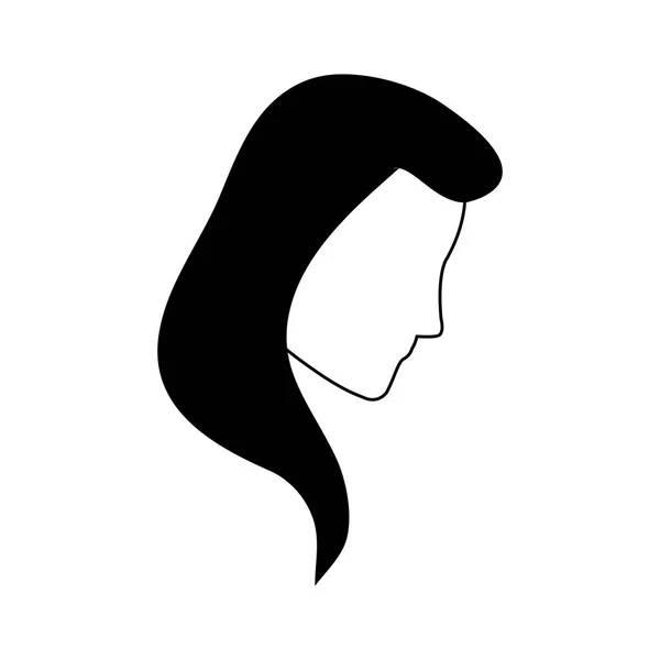 Avatar donna icona del viso, design piatto — Vettoriale Stock