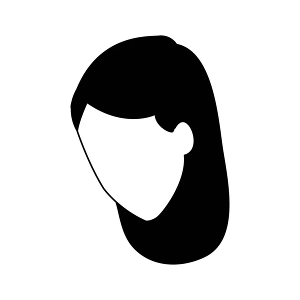 Icône visage femme, design plat — Image vectorielle