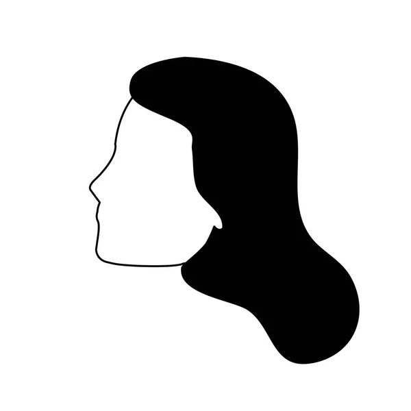 Profiel van vrouw gezicht pictogram — Stockvector