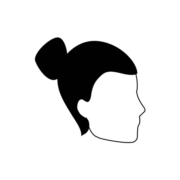 Avatar icône femme, design plat — Image vectorielle