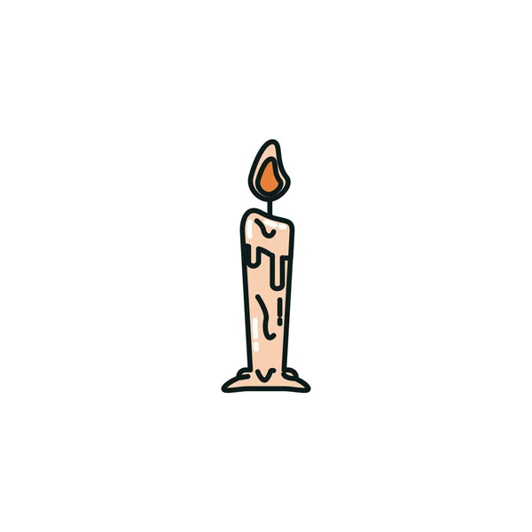 파라핀 촛불 할로윈의 고립된 아이콘 — 스톡 벡터
