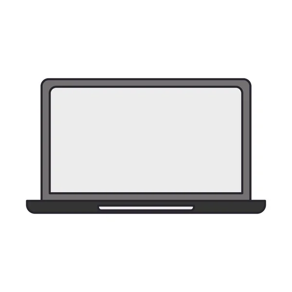 Laptop computer device isolated icon — Stock Vector